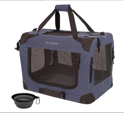 24"x16.5"x16" PORTADOR DE MASCOTAS LADOS SUAVES-AZUL Foto 1 de 2