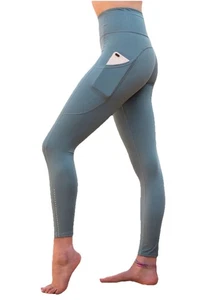 Dizzy® Kashi Teal High Waist Leggings Gym Running Yoga Size 10 Phone Pocket Teal - Picture 1 of 10