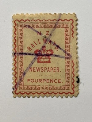 Nueva Zelanda - Envoltura de noticias ferroviarias - (1890) usado - envío gratuito Foto 1 de 2