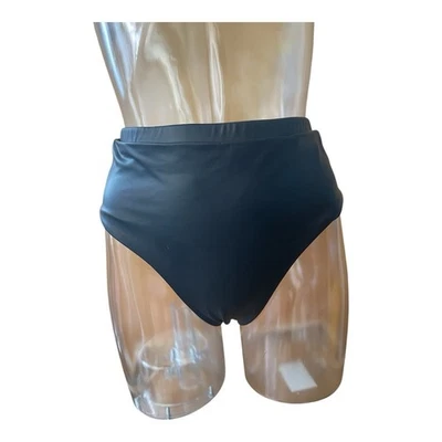 Новый с Ярлыками черный искусственной кожи высокая талия бикини низы S/M - Изображение 1 из 4