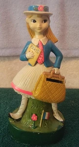 Banco de viajero Chalkware Paris Girl años 60 Japón - Imagen 1 de 9
