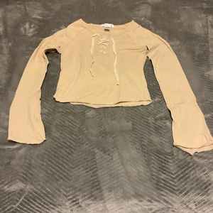 Reference Point Y2K Samt Glockenärmel Korsett Schnürung Boho Grunge Fee Top Medium - Bild 1 von 5