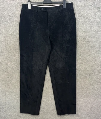 Pantalones chinos Canali para hombre 34 negros con cordón de pana cónicos hechos en Italia Foto 1 de 4