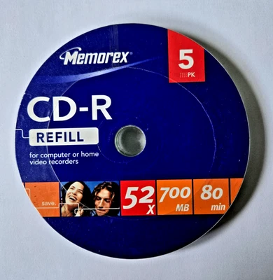 Memorex High Quality CD-R Recordable Discs Shrink Pack 80min 700MB 52x (5 Pack) - Image 1 of 3