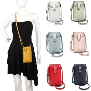 Mini bolso esencial para teléfono de hombro de cuero sintético para mujer pequeña Boutique - Imagen 1 de 26