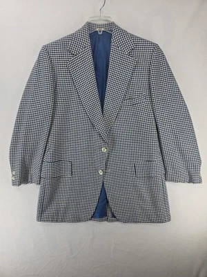 Blazer Kepp's Shop para hombre 40 azul blanco pata de gallo 100 % cachemir abrigo deportivo Foto 1 de 4
