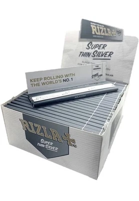 RIZLA SILVER KING SIZE SLIM ULTRA THIN CIGARETTE SMOKING ROLLING PAPERS ORIGINAL - Image 1 of 4