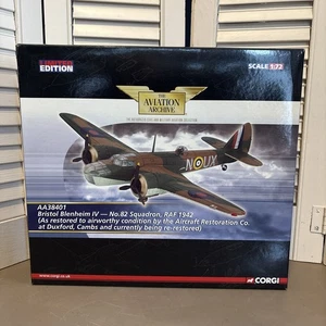 Corgi escala 1/72 diecast AA38401 Bristol Blenheim IV 82Sqn 1942 Duxford - Imagen 1 de 4