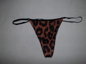 Bragas Tanga Estampado Leopardo S Negras con Bronce Nuevas Sin Etiquetas Góticas - Imagen 1 de 2