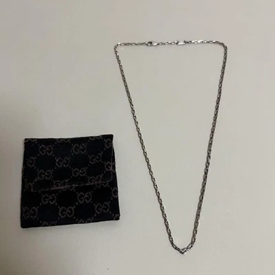Collar Cadena Caja Plata 925 Gucci Usado con Bolsa Brillo Buen Estado Foto 1 de 4