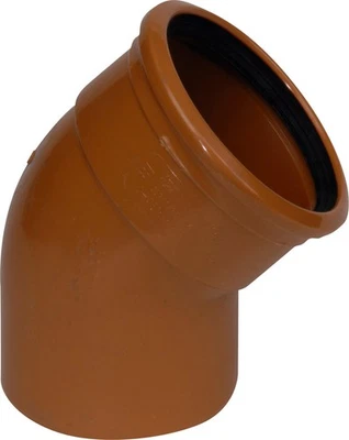 Underground Drainage 160mm 45deg Single Socket Bend - Pipelife
