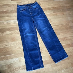 Sidefeel Women’s Wide Leg Jeans Size 6 High Rise Blue Denim Relaxed Fit - Picture 1 of 9