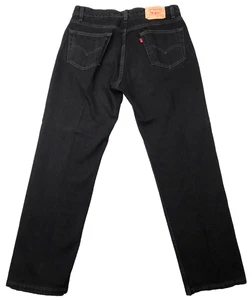 Pantalones de mezclilla Levis 505 de colección EE. UU. lengüeta roja calce regular negro vintage para hombre 36x32 - Imagen 1 de 13