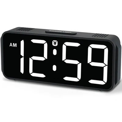 Small Digital Alarm Clock Plug in for Bedrooms Bedside, Tiny Electric Clock L... - Image 1 of 4