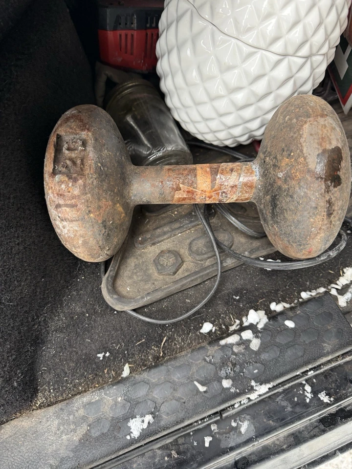 Mancuerna York Roundhead 20 lb única de hierro fundido vintage Foto 1 de 1