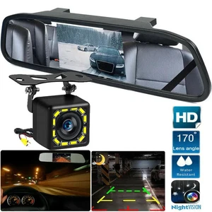 Car rear view backup camera parking lot system night vision+4.3 "rearview mirror - Picture 1 of 13