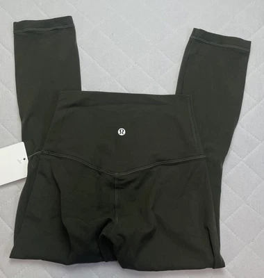 Женские леггинсы Lululemon 2 зеленые выровненные с высокой талией 20 дюймов для йоги спорта Nulu - Изображение 1 из 4