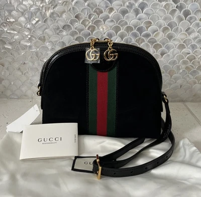 Auténtico Bolso Bandolera Gucci Ophedia Dome Negro Gamuza Foto 1 de 4