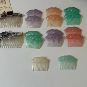 Pinzas de peine de pelo laterales vintage plástico pastel corazón años 80 90 niñas hada Kei retro - Imagen 1 de 8
