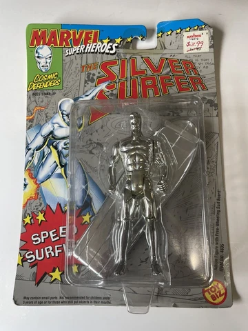 Vintage 1992 Toy Biz Marvel The SILVER SURFER Speed Surfing Action Figure, NOS Cover