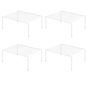 Set Of 4 Kitchen Storage Shelf Rack 13.1 X 10.2 Inch/plastic Feet Medium Steel - Picture 1 of 5