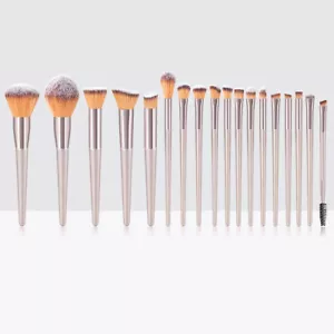 Set pennelli trucco ombretto sopracciglia cosmetici champagne 18 pezzi sacchetto pennelli - Foto 1 di 5