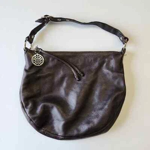 Bolso Hobo de Hombro Coach 13655 Ali Marrón Cuero Guijarro Plateado Logo Dije - Imagen 1 de 9
