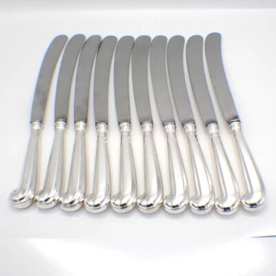 Conjunto de 10 facas de jantar Queen Anne Williamsburg prata esterlina 1940 Stieff - Imagem 1 de 3