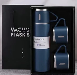 Thermos Coffee Travel Mug Stainless Steel Vacuum Flask Double Layer Gift Set - Picture 1 of 5