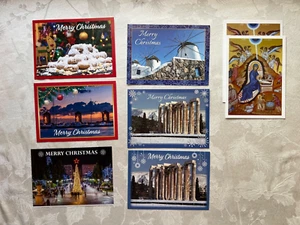 Hellenic Christmas Card Collections Lot of  8 Greeting Cards with Envelopes - Picture 1 of 4
