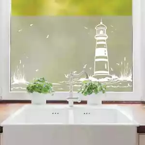 Sichtschutzfolie Leuchtturm maritime Fensterfolie Fensterdeko Milchglasfolie - Bild 1 von 15