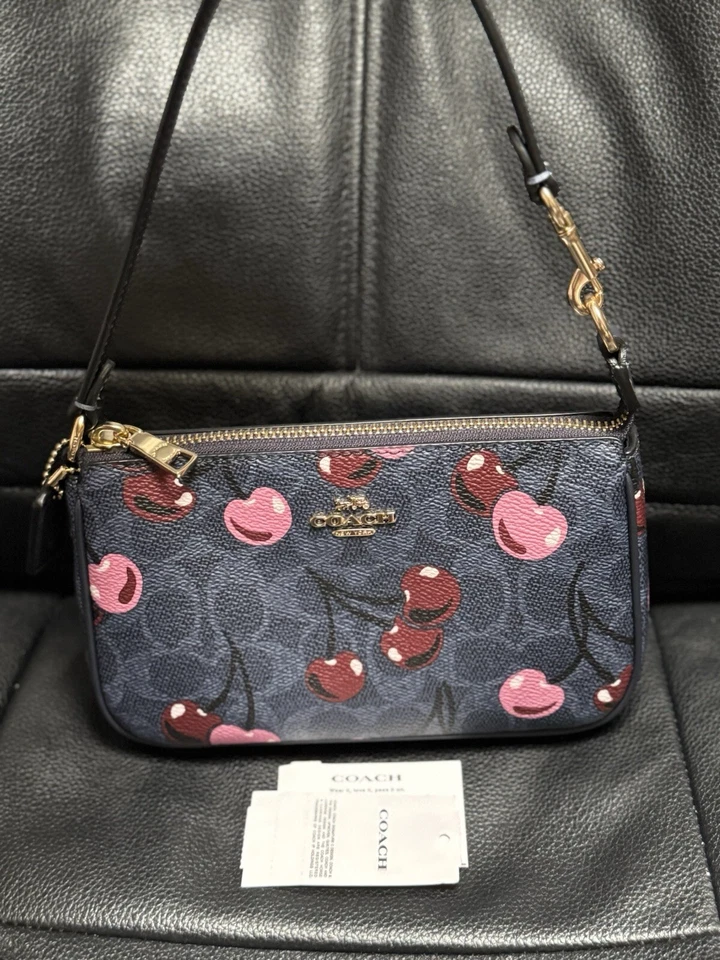 COACH CZ011 Nolita 19 Signature Canvas & Leather Cherry On Top  Print Bag