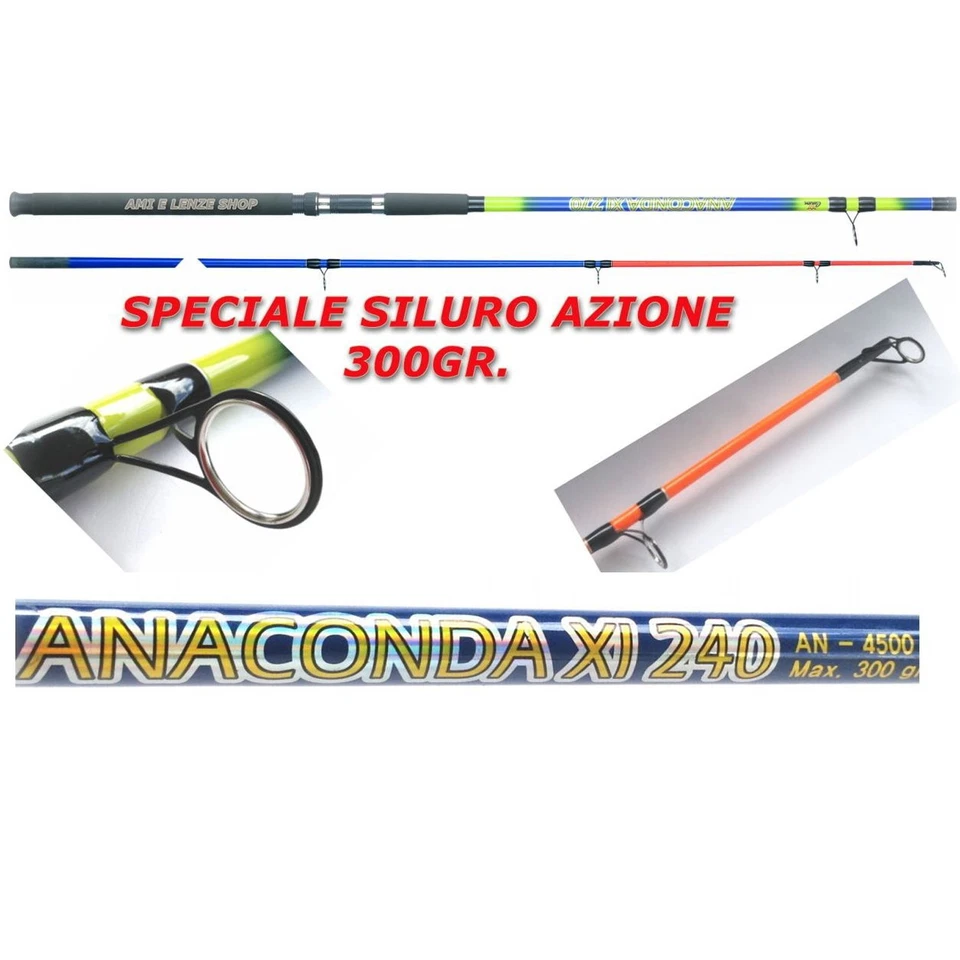 CANNA DA PESCA PER SILURO MT 2,70 AZIONE 300 GR. CANNE DA SILURO CARPA STORIONE - Immagine 1 di 1