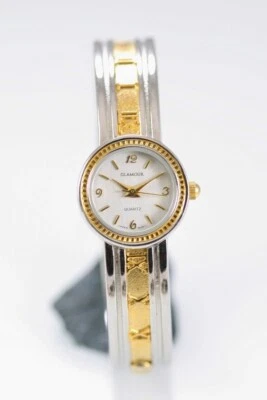 Гламурные женские кварцевые часы из нержавеющей стали золота серебра стали с белым аккумулятором - Изображение 1 из 4