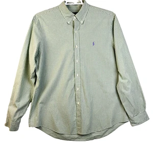 Ralph Lauren Button Down Shirt Men's XL Green Gingham Check Preppy Work Casual - Picture 1 of 8