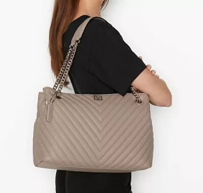 Victoria's Secret quilted shoulder Tote new grey - Image 1 of 4