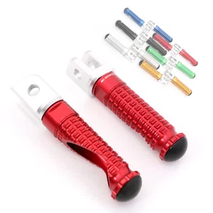 Red M-PRO Alu. Front Footpegs For Kawasaki Z400 19 20 21 22 - Foto 1 di 7
