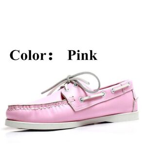 Men's Genuine Leather Fashion Casual Shoes Flat Boat Shoes Loafers Walking Shoes