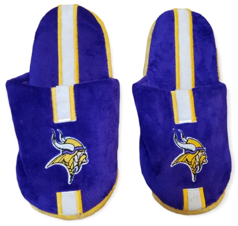 Minnesota Vikings Slippers Small Purple Yellow Swoop Slide Foam Flats Slip On Cover
