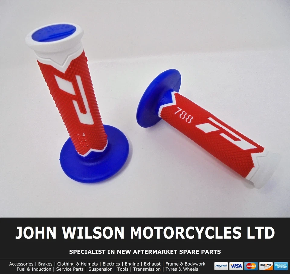 Honda CR 250 R 1981 - 2007 Red White Blue Progrip Handle Bar MX Grips - Изображение 1 из 3