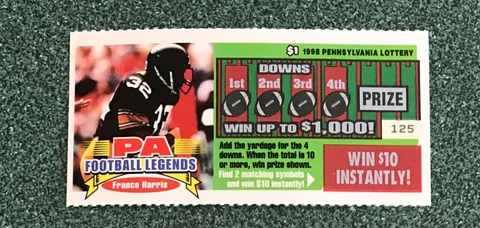 Franco Harris Pittsburgh Steeler  NFL Football  SV 1998 Instant  Lottery Ticket Cover