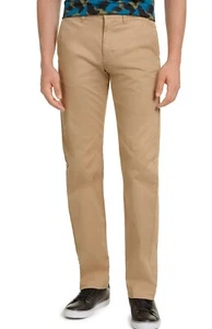 Nuevos Pantalones Chinos Informales Para Hombre Lacoste Calce Regular Frente Plano Elastizados Beige 36 x 32 - Imagen 1 de 2