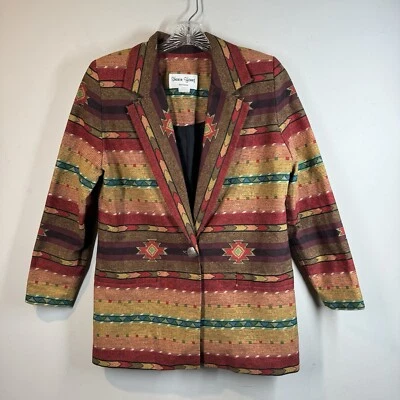 Sharon Young Vtg Aztec Southwest Western Navajo Farm Blazer Jacket Sz S USA Vtg - Image 1 of 4