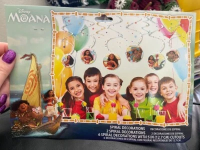 Disney MOANA Colgante Remolino Decoraciones Niñas Cumpleaños Fiesta Suministros Colgador ~ 6 Foto 1 de 2