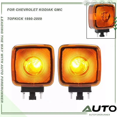 2x for 1990-2009 Chevrolet Kodiak GMC Topkick Fender Lamp Turn Signal Light Set Foto 1 de 4