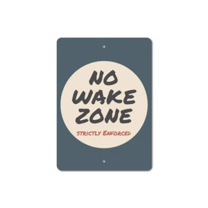 No Wake Zone Sign, Lake Rules Sign, LakeZone Metal Wall Decor - Aluminum - Picture 1 of 4