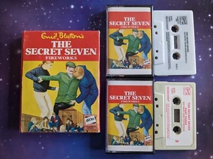 The Secret Seven Fireworks 2 Cassettes Story Enid Blyton Pickwick Vintage Boxed - Imagen 1 de 7
