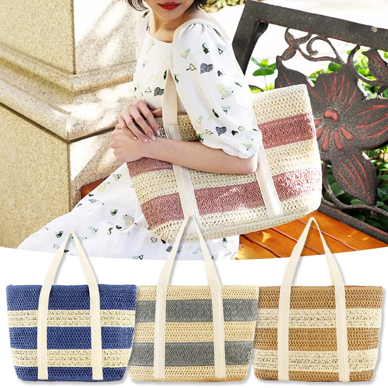 Womens Straw Woven Bag Handbag Beach Bag Shoulder Bag Leisure Fashion Woven Bag - Image 1 of 4