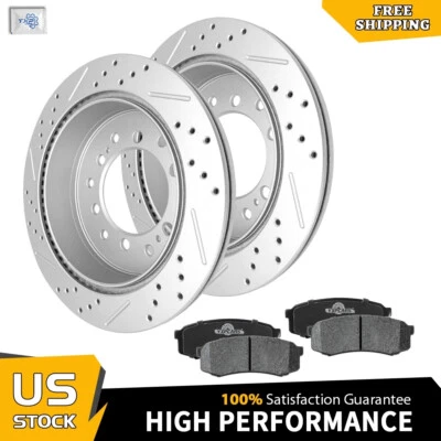 2010 - 2023 丰田 4Runner 雷克萨斯 GX460 后钻制动转子陶瓷垫 — 第 1/4 张图片