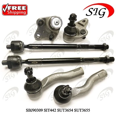 Kit de 6 piezas de varilla de amarre interior y exterior de rótula inferior delantera para Toyota RAV4 2001-2003 Foto 1 de 4